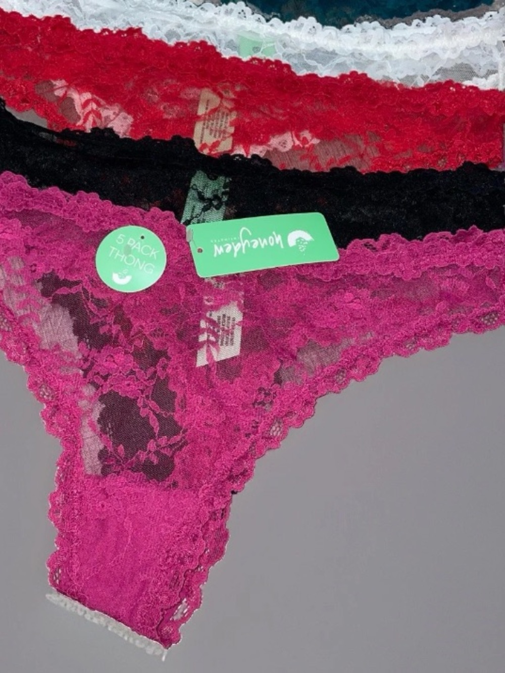 NWT 5 Pack Honeydew Lace Thong Panties Size Medium - Picture 3 of 11